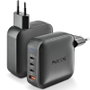 NGS Cargador de Pared GaN 165W con 4 Puertos (3xUSB-C + 1xUSB-A) Negro BUD165W